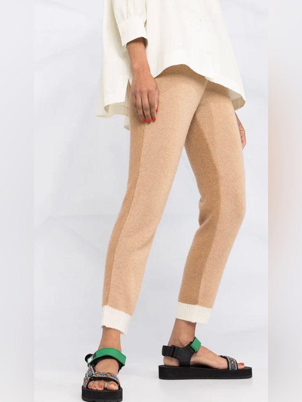 MARNI Ribbed-Knit Cashmere Trousers, size 38
